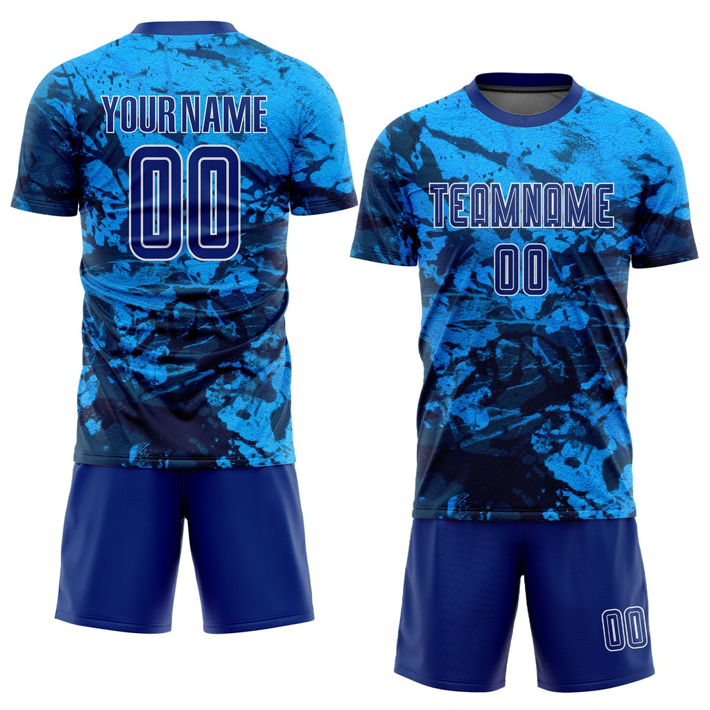 Custom Soccer Jersey - Tie Dye Royal-White Sublimation product image 2