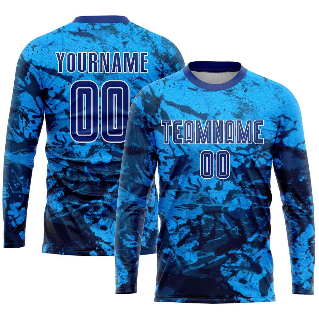 Custom Soccer Jersey - Tie Dye Royal-White Sublimation product image 3