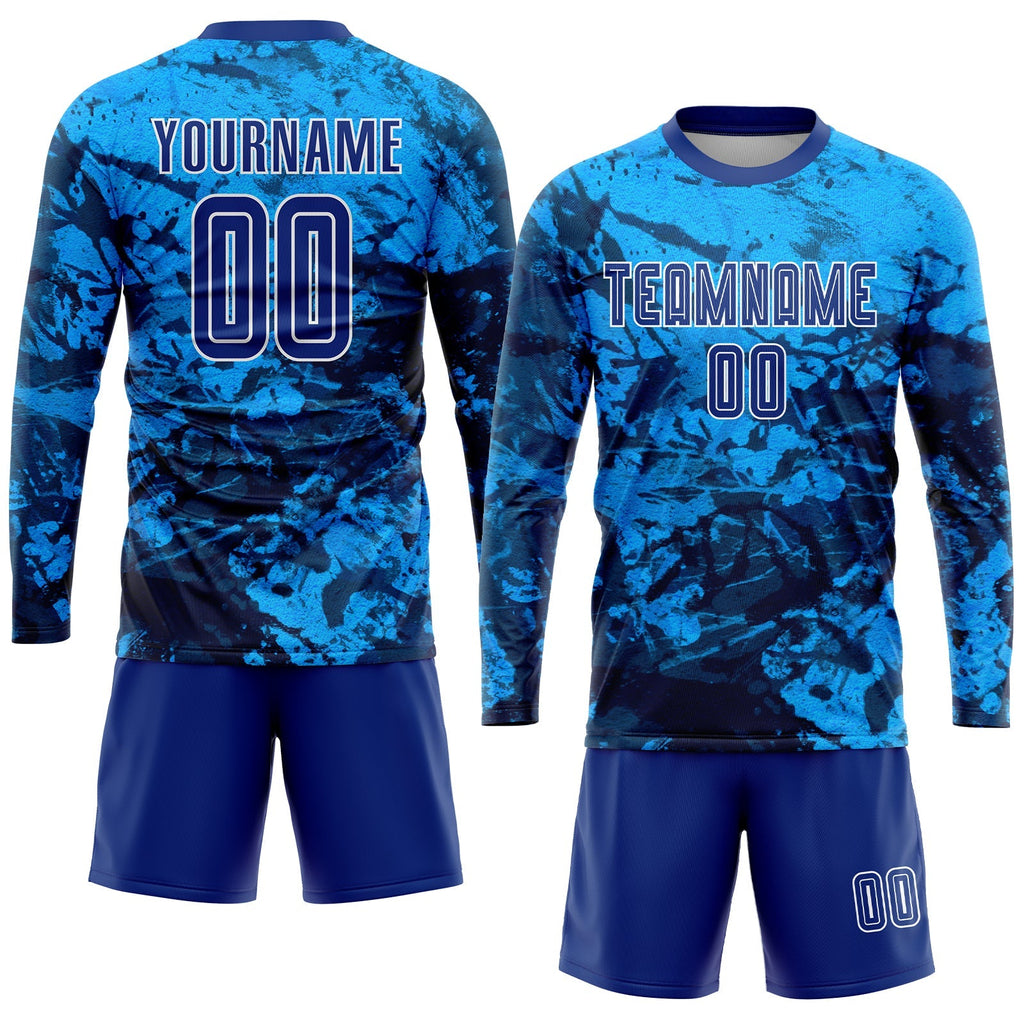 Custom Soccer Jersey - Tie Dye Royal-White Sublimation product image 4