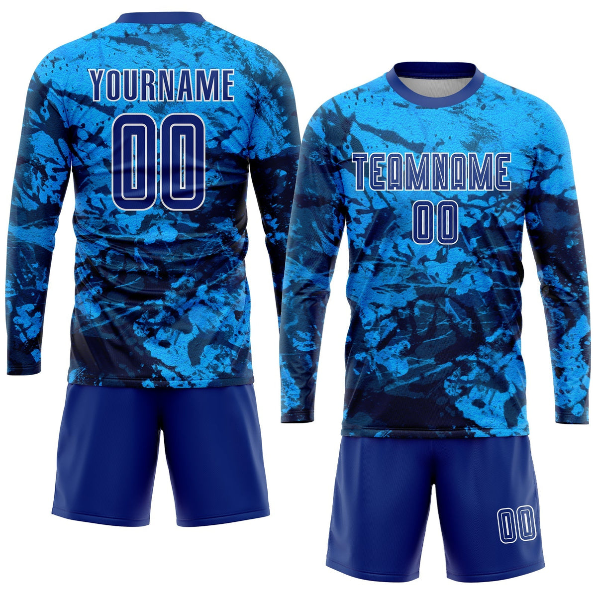 Custom Soccer Jersey - Tie Dye Royal-White Sublimation product image 4