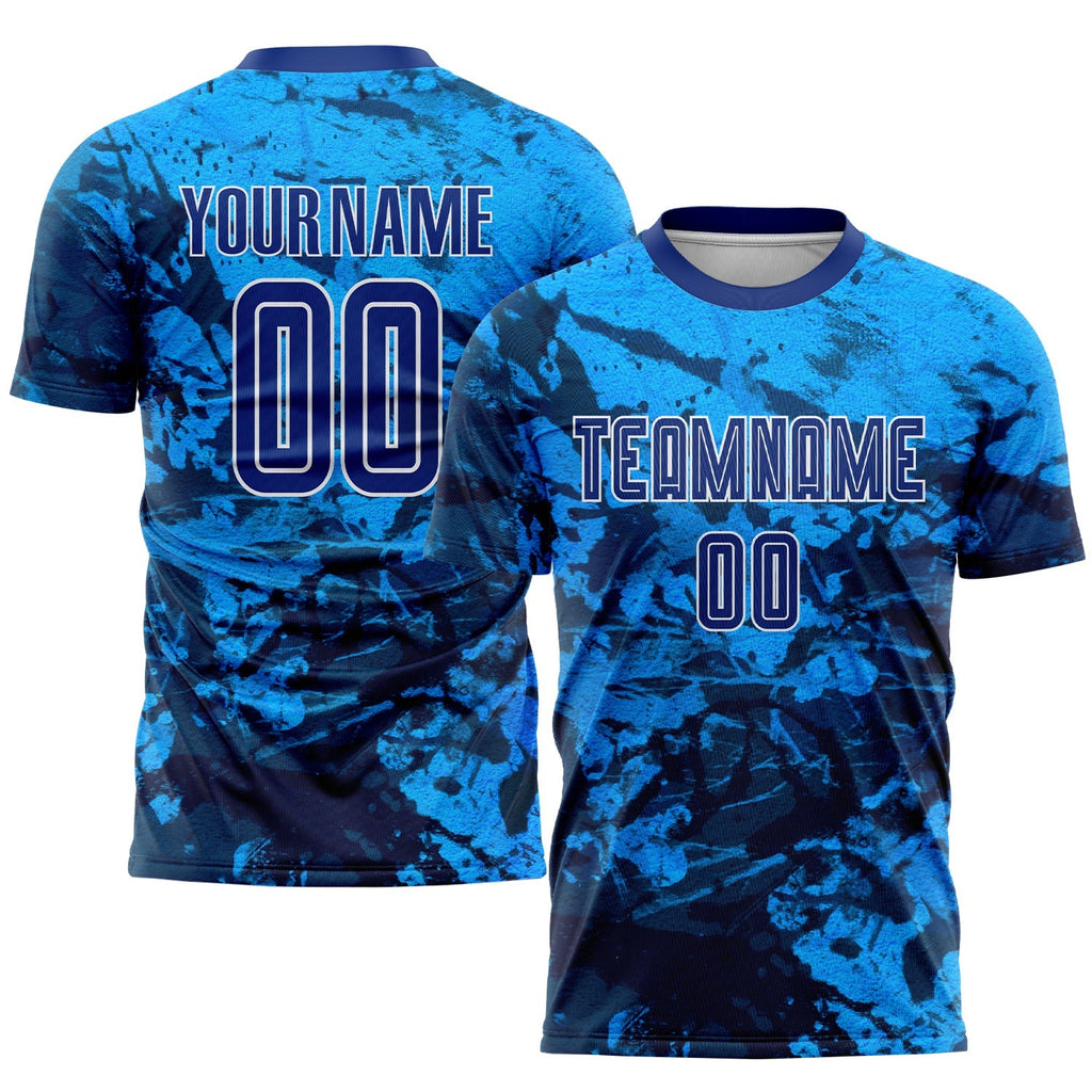 Custom Soccer Jersey - Tie Dye Royal-White Sublimation product image 1