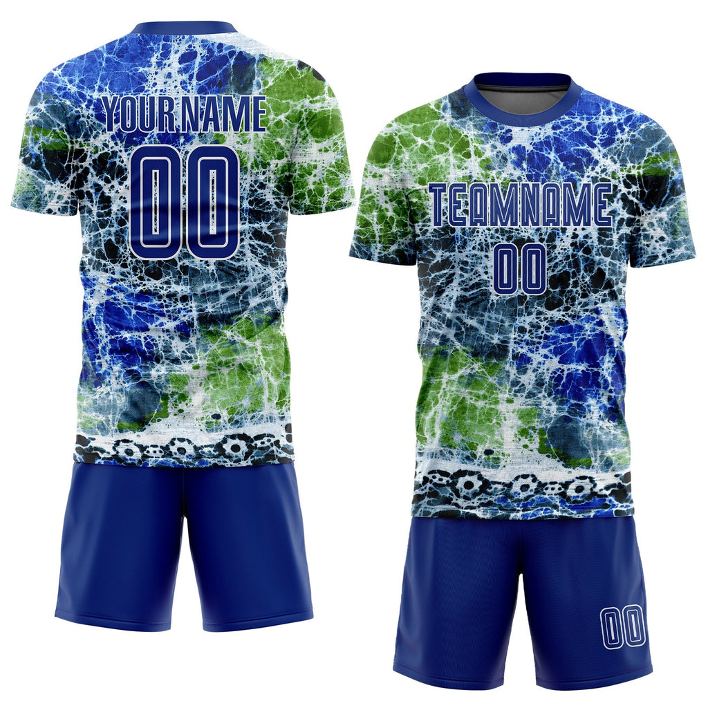 Custom Soccer Jersey - Tie Dye Royal-White Sublimation product image 2