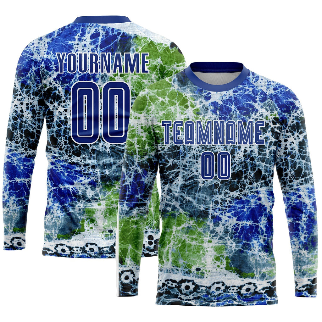 Custom Soccer Jersey - Tie Dye Royal-White Sublimation product image 3