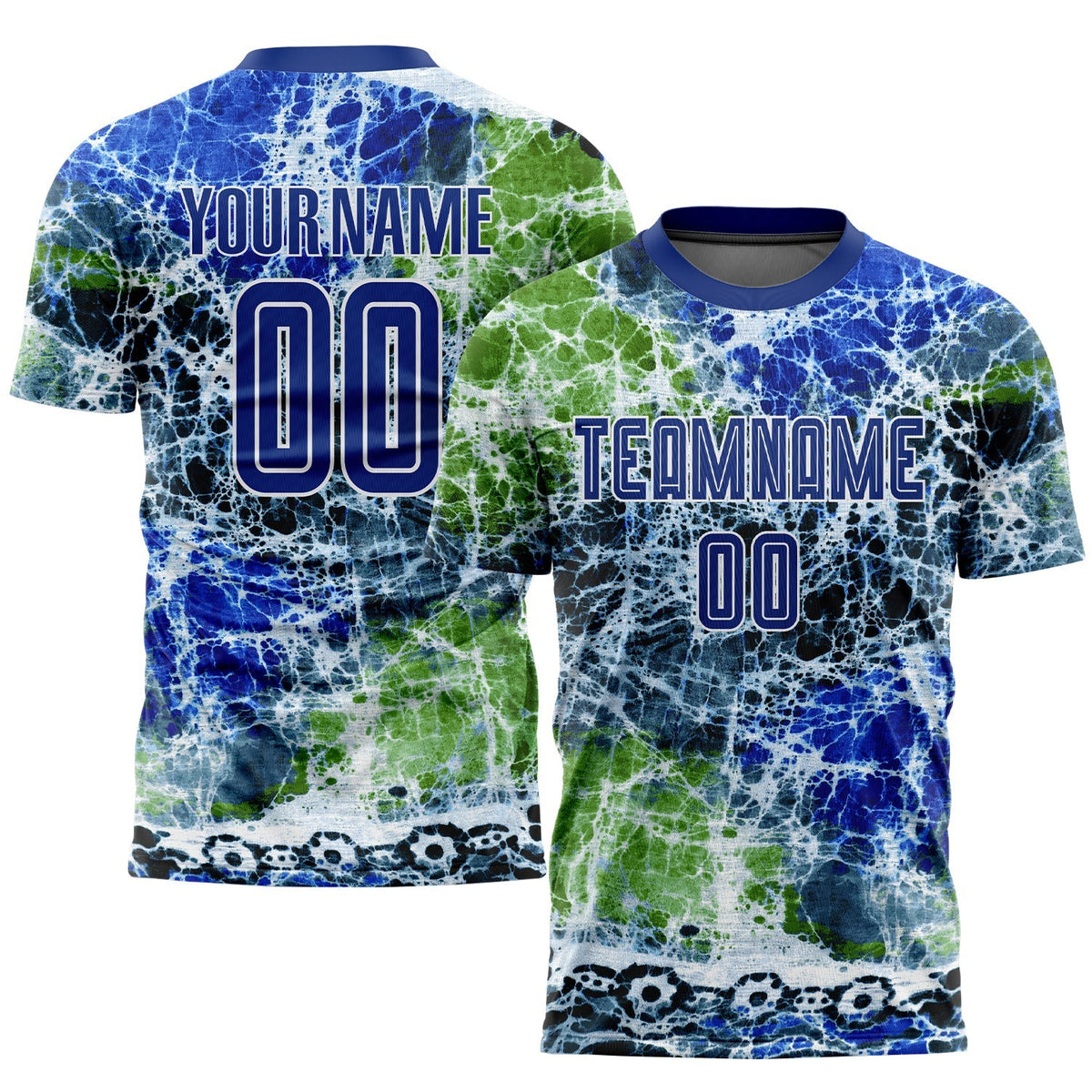 Custom Soccer Jersey - Tie Dye Royal-White Sublimation product image 1