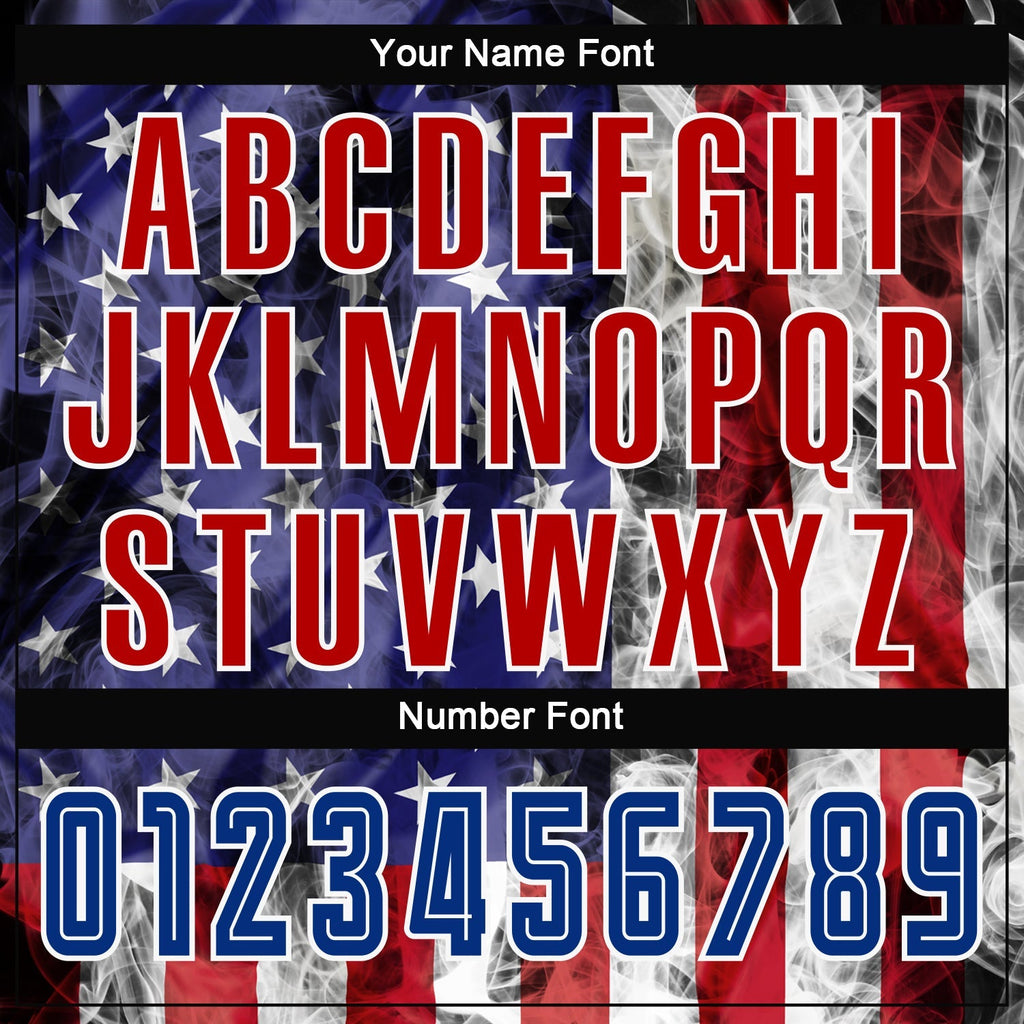 Custom Soccer Jersey - White Royal-Red American Flag product image 7