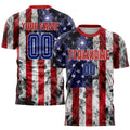 Custom Soccer Jersey - White Royal-Red American Flag product image 1