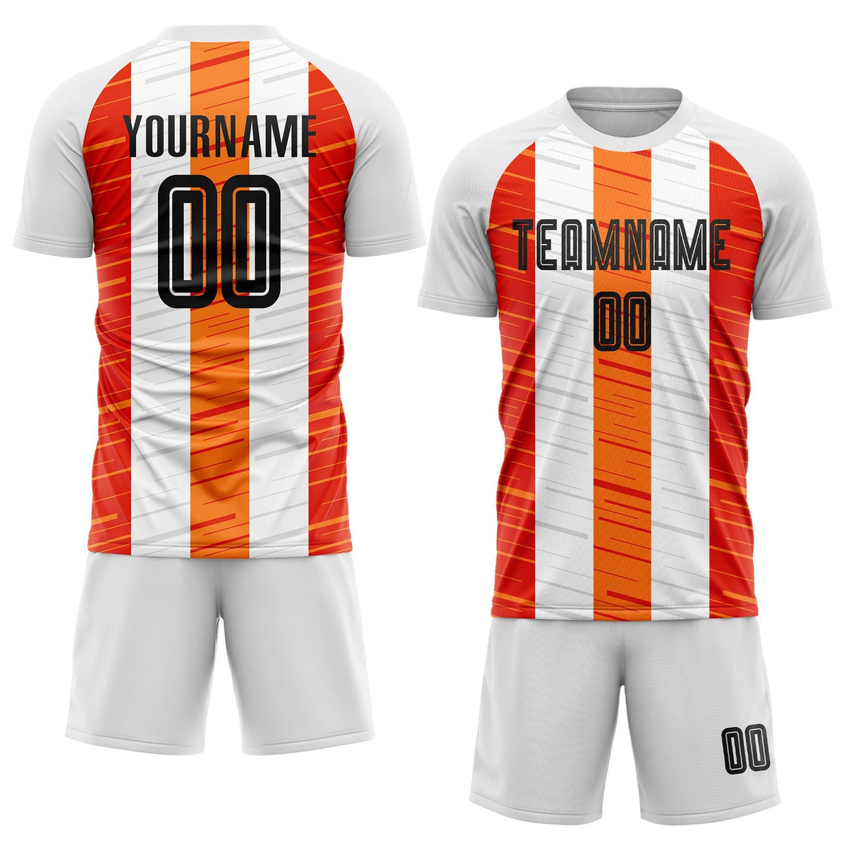 Custom Soccer Jersey - White Black-Orange Sublimation product image 2