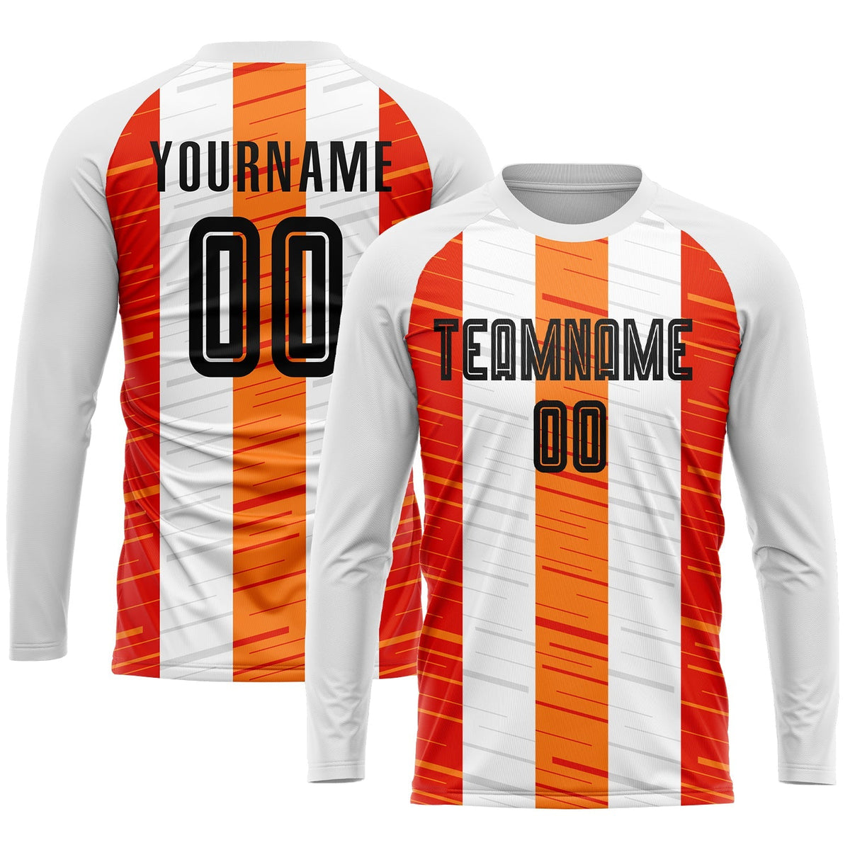 Custom Soccer Jersey - White Black-Orange Sublimation product image 3