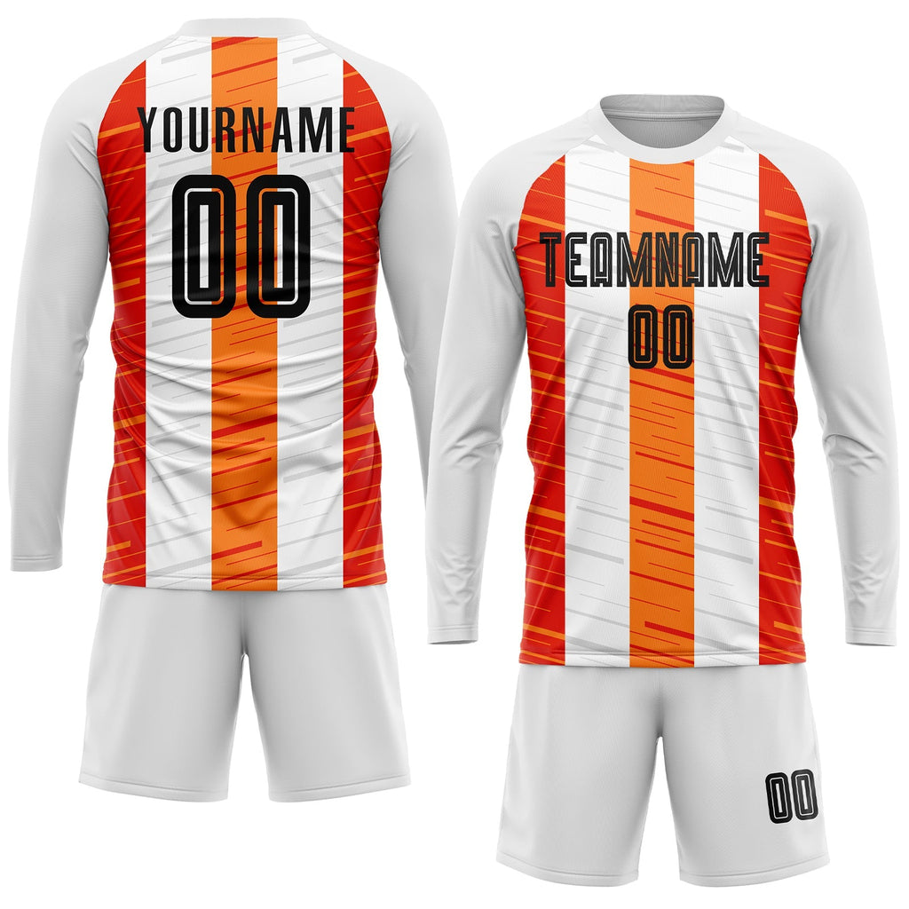 Custom Soccer Jersey - White Black-Orange Sublimation product image 4