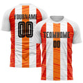 Custom Soccer Jersey - White Black-Orange Sublimation product image 1