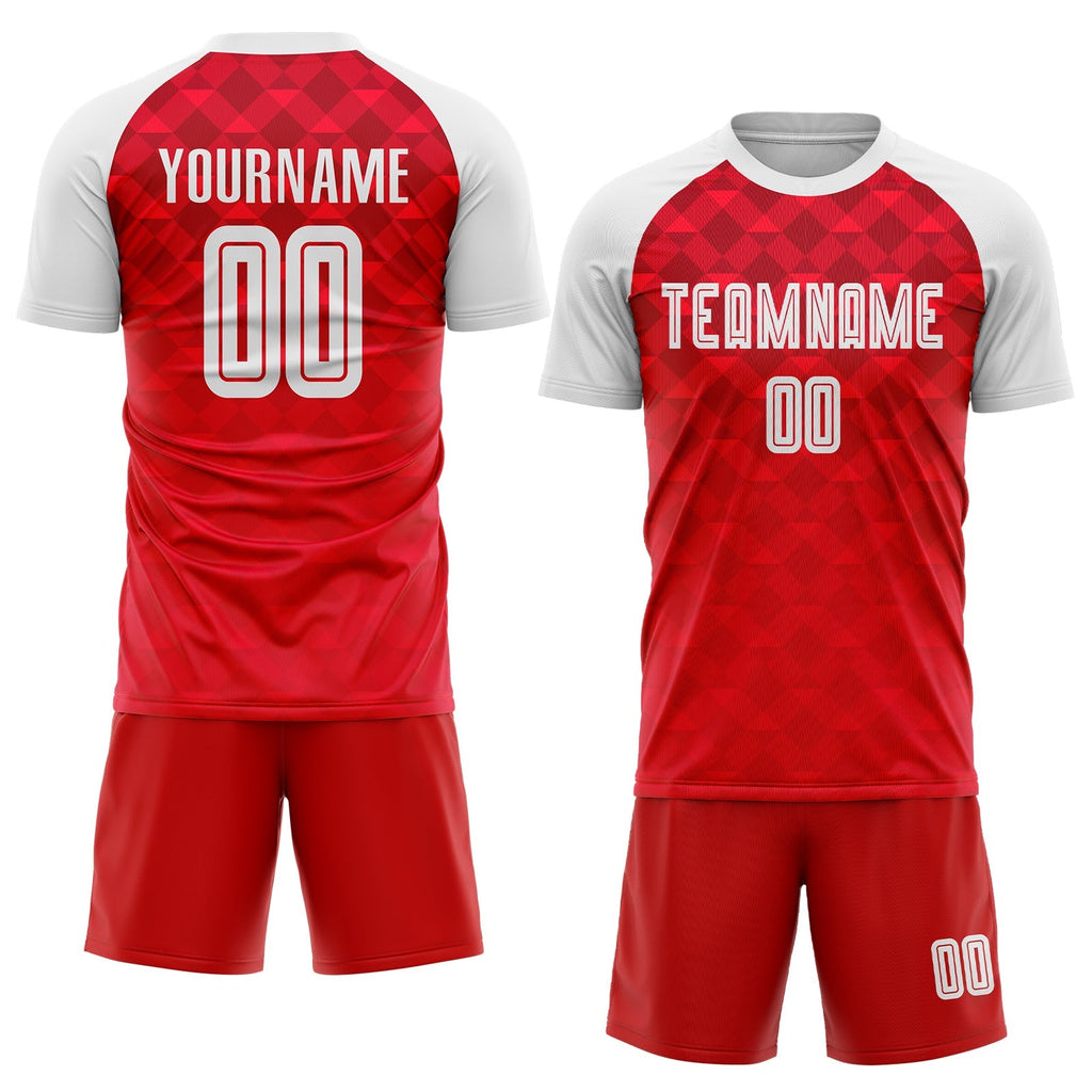 Custom Soccer Jersey - Red White Away Sublimation Uniform product image 2