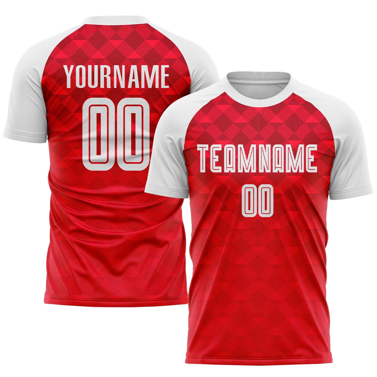Custom Soccer Jersey - Red White Away Sublimation Uniform product image 1