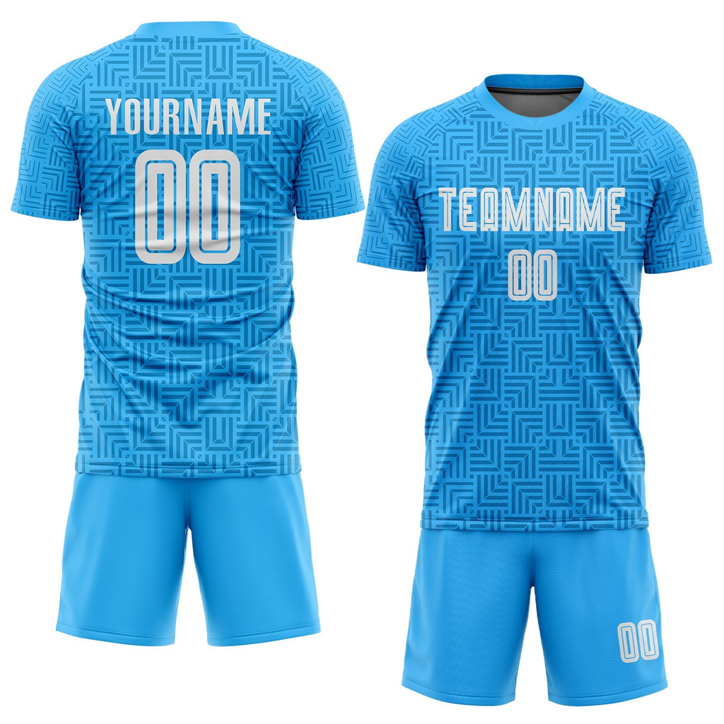 Custom Soccer Jersey - Light Blue White Home Sublimation product image 2
