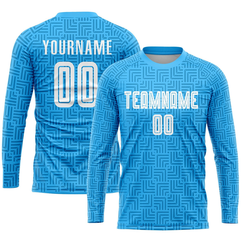 Custom Soccer Jersey - Light Blue White Home Sublimation product image 3