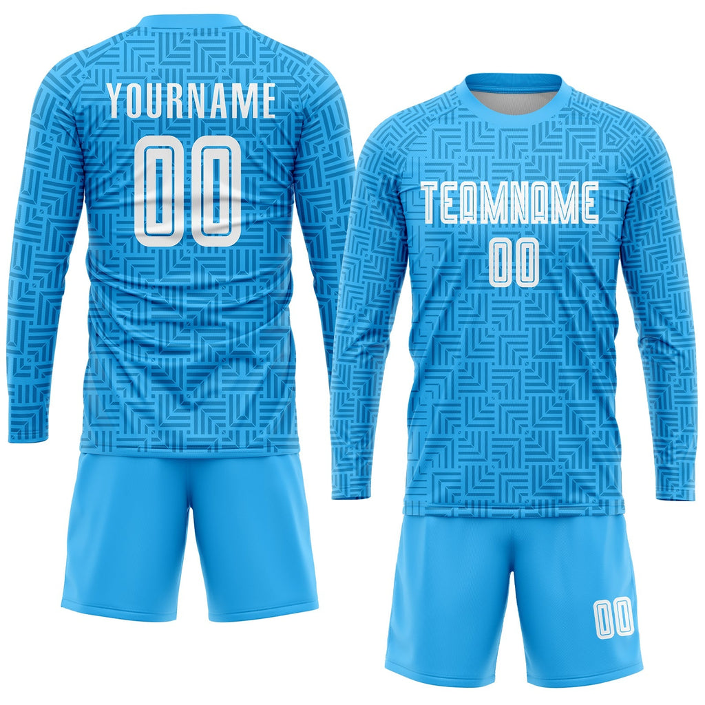 Custom Soccer Jersey - Light Blue White Home Sublimation product image 4