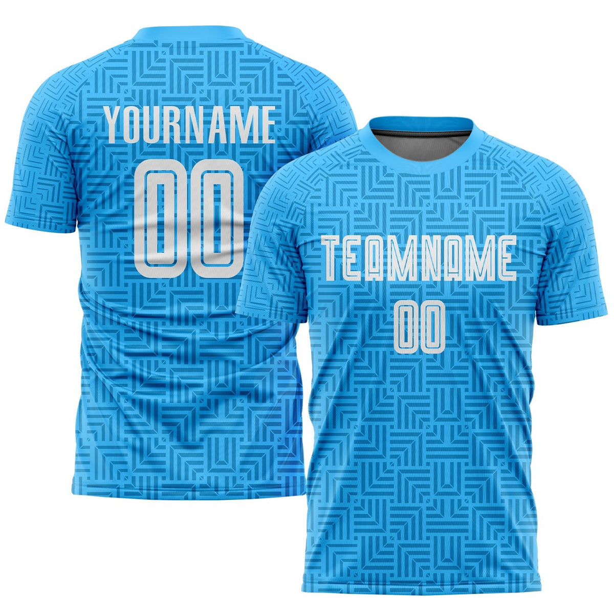 Custom Soccer Jersey - Light Blue White Home Sublimation product image 1