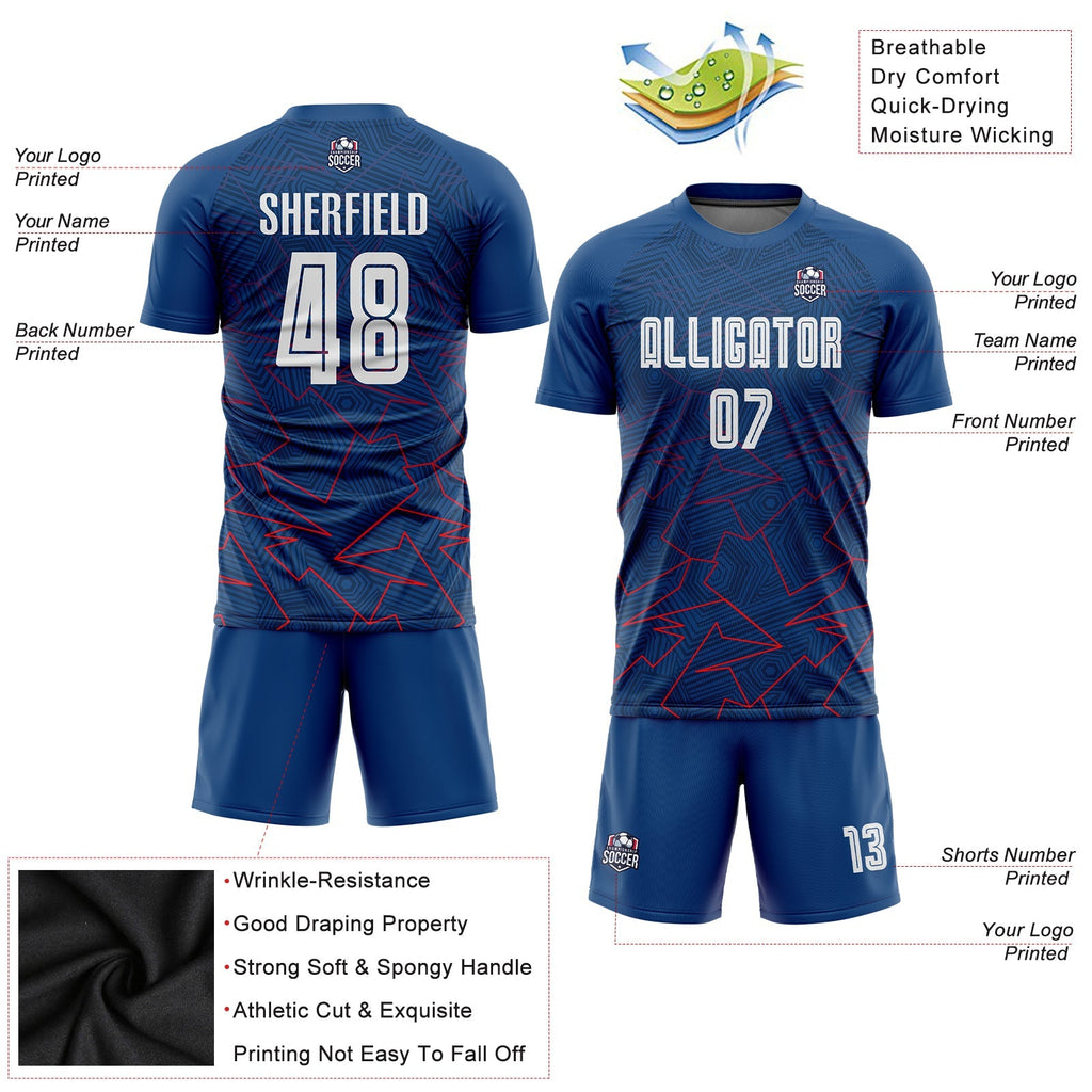 Custom Soccer Jersey - Royal White-Red Away Sublimation product image 5