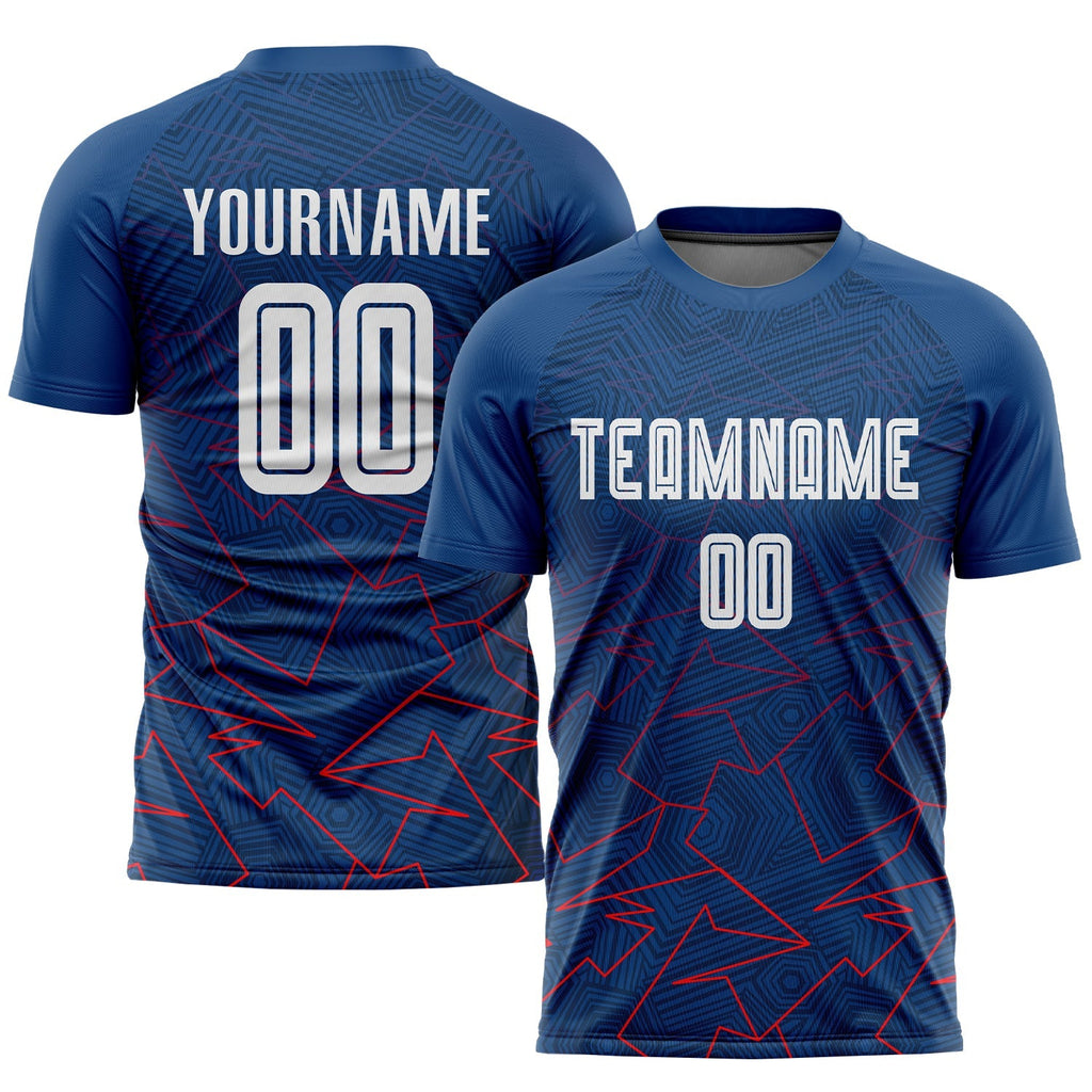 Custom Soccer Jersey - Royal White-Red Away Sublimation product image 1