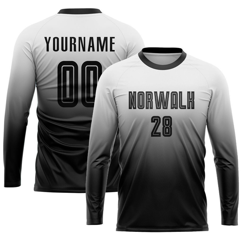 Custom Soccer Jersey - White Black Sublimation Fade Fashion product image 3
