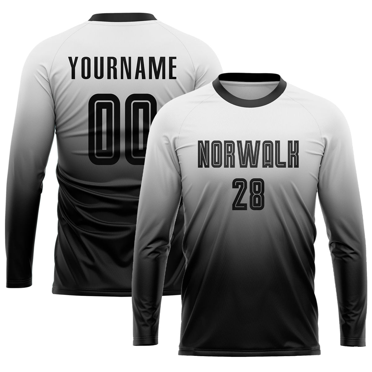Custom Soccer Jersey - White Black Sublimation Fade Fashion product image 3