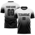 Custom Soccer Jersey - White Black Sublimation Fade Fashion product image 1