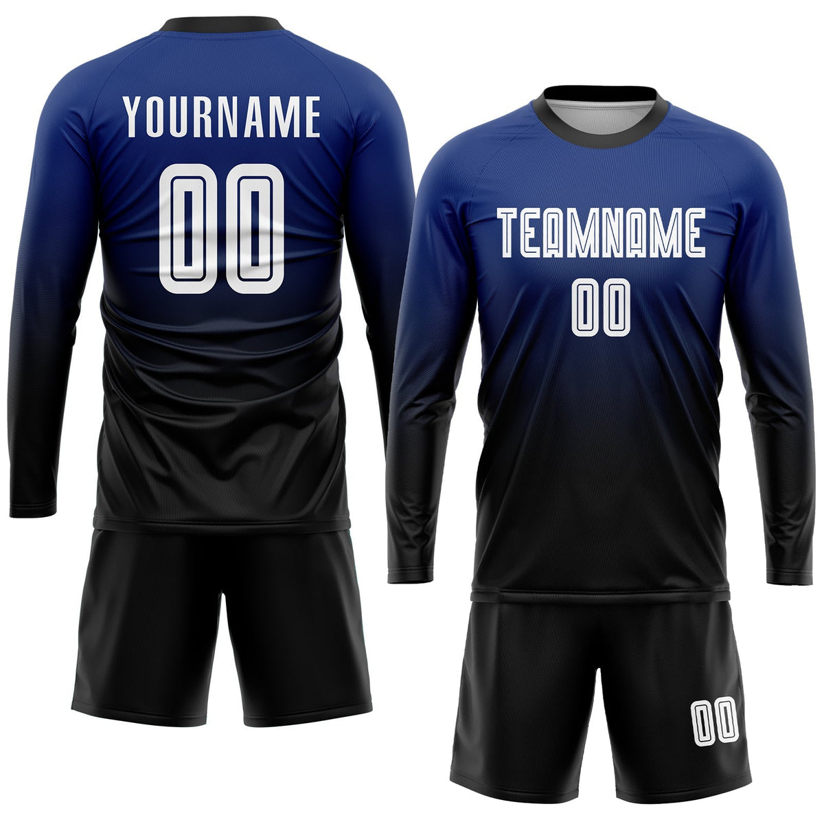 Custom Soccer Jersey - Royal White-Black Sublimation Fade product image 4