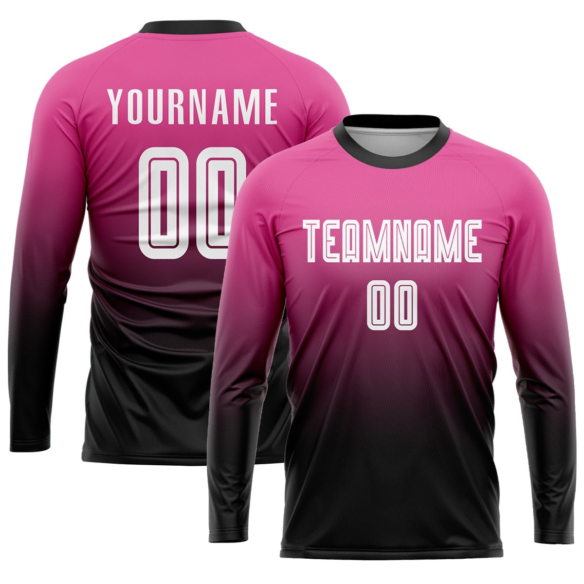 Custom Soccer Jersey - Pink White-Black Sublimation Fade product image 3