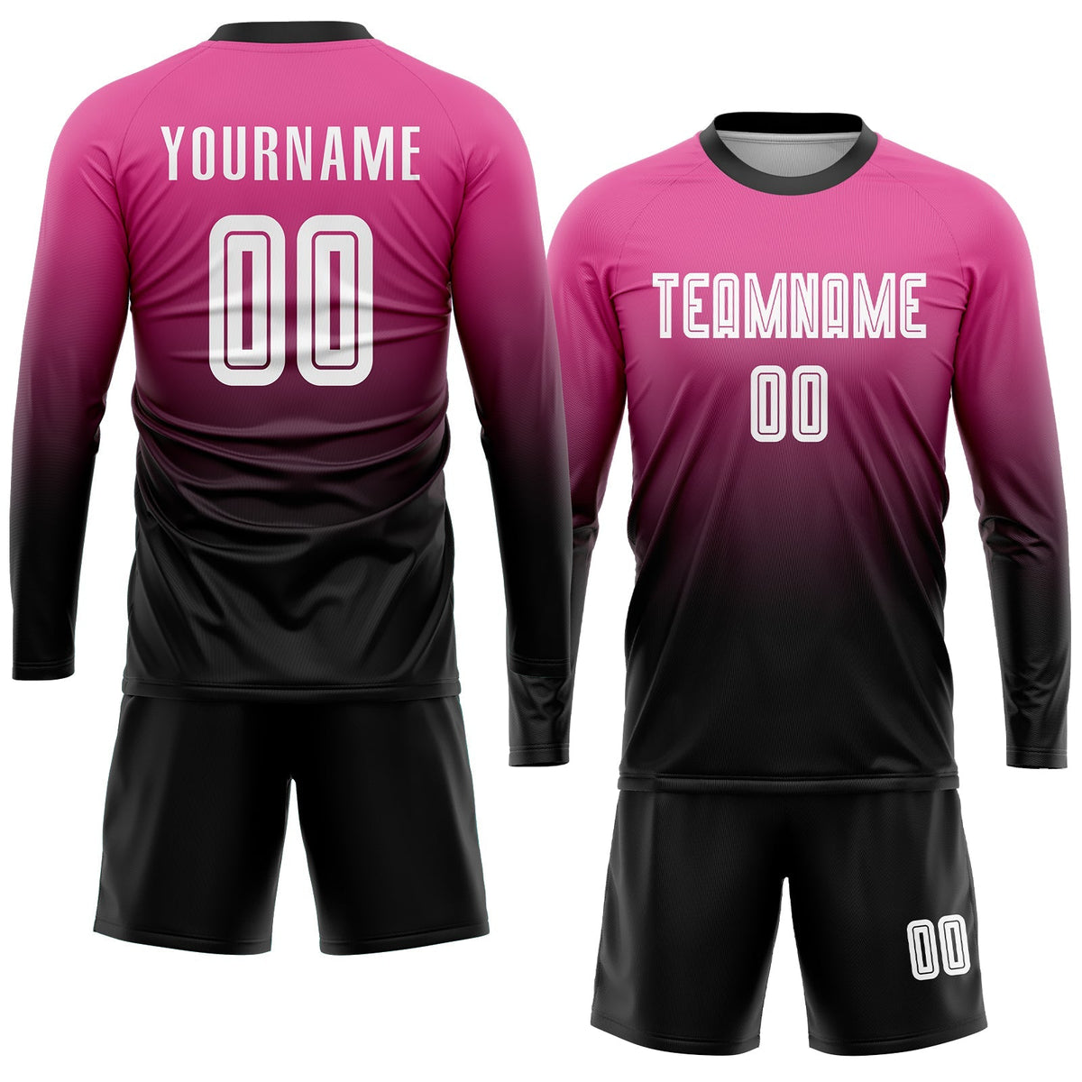 Custom Soccer Jersey - Pink White-Black Sublimation Fade product image 4