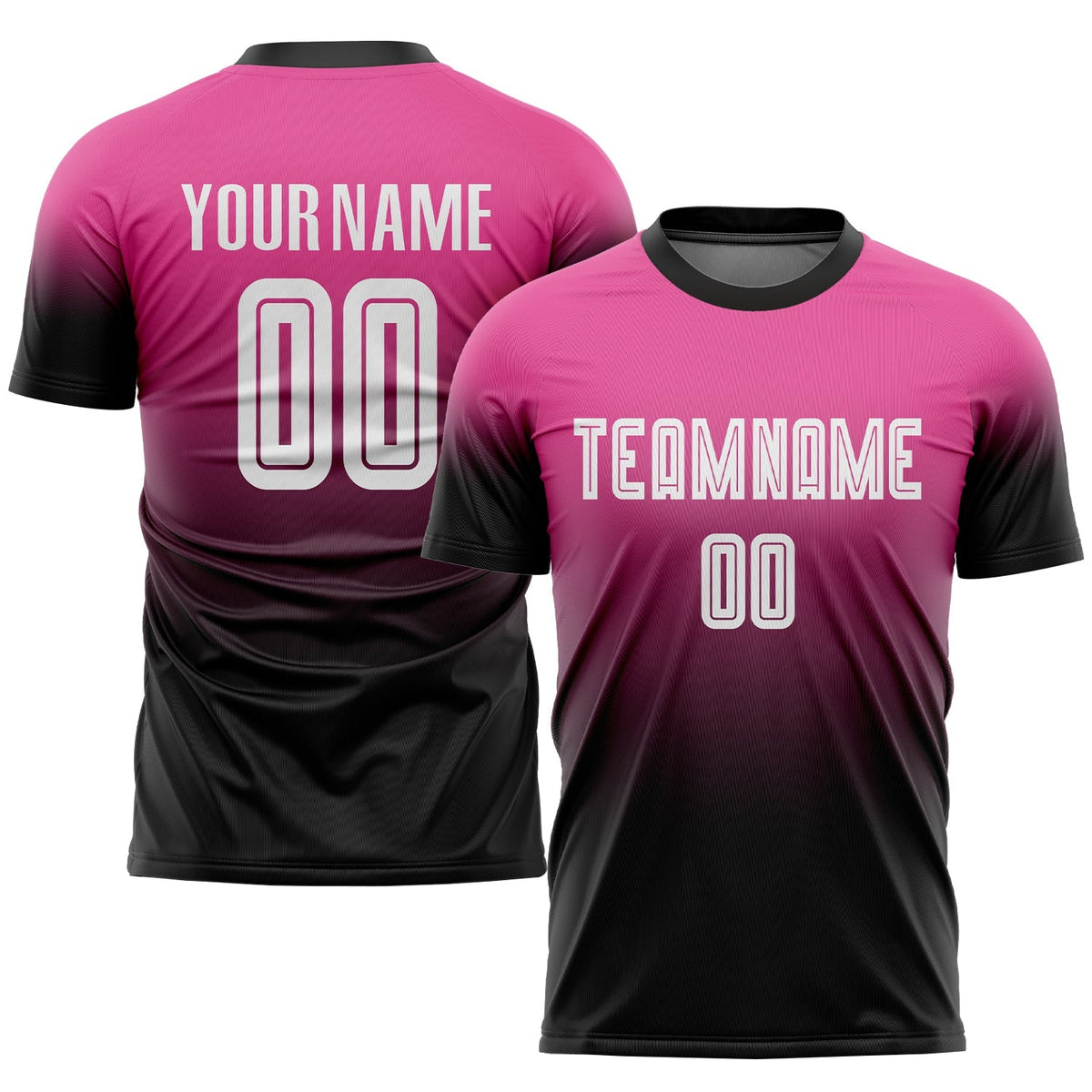 Custom Soccer Jersey - Pink White-Black Sublimation Fade product image 1
