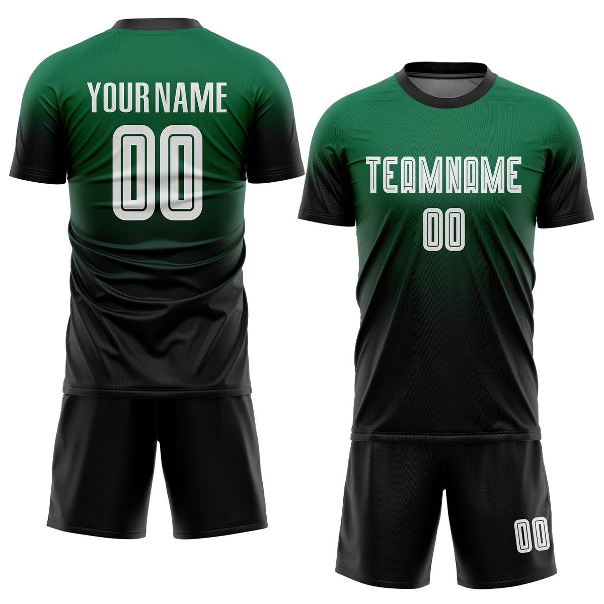 Custom Soccer Jersey - Kelly Green White-Black Sublimation product image 2