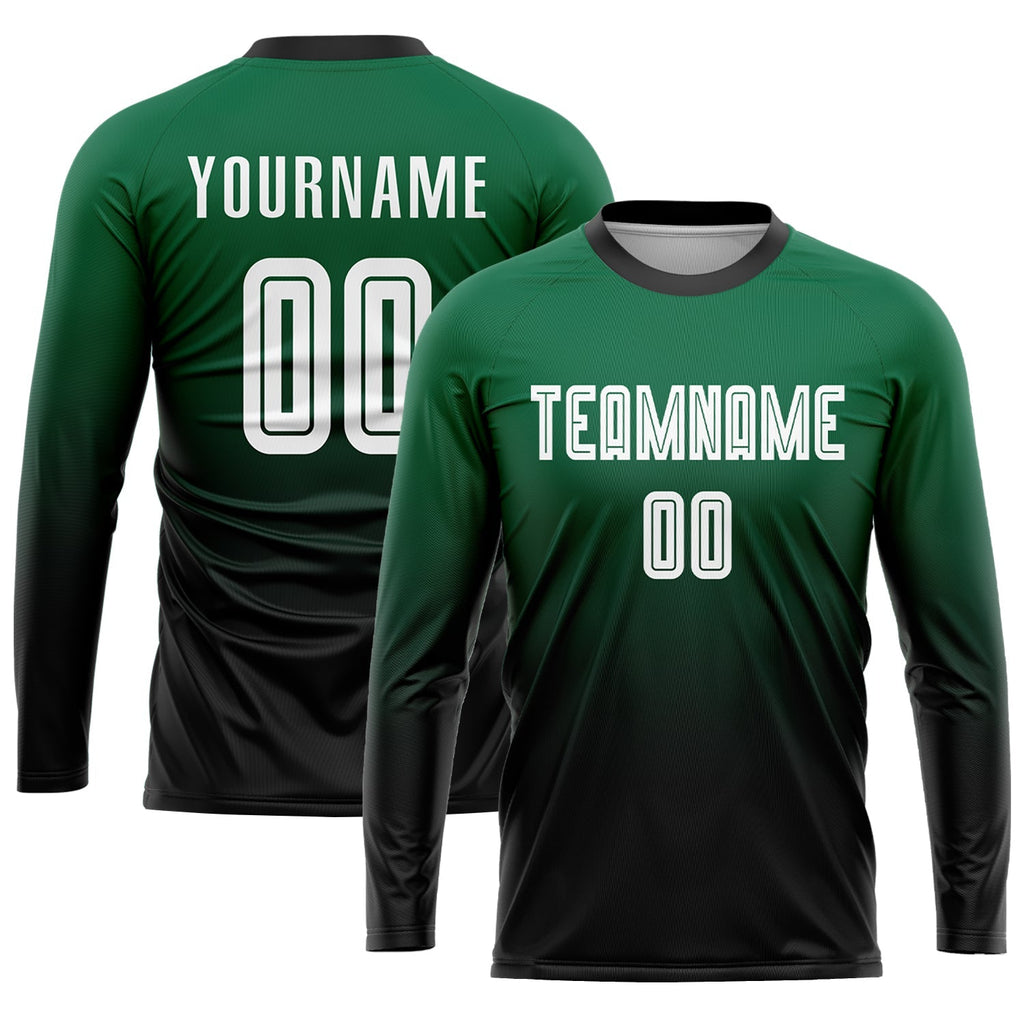 Custom Soccer Jersey - Kelly Green White-Black Sublimation product image 3