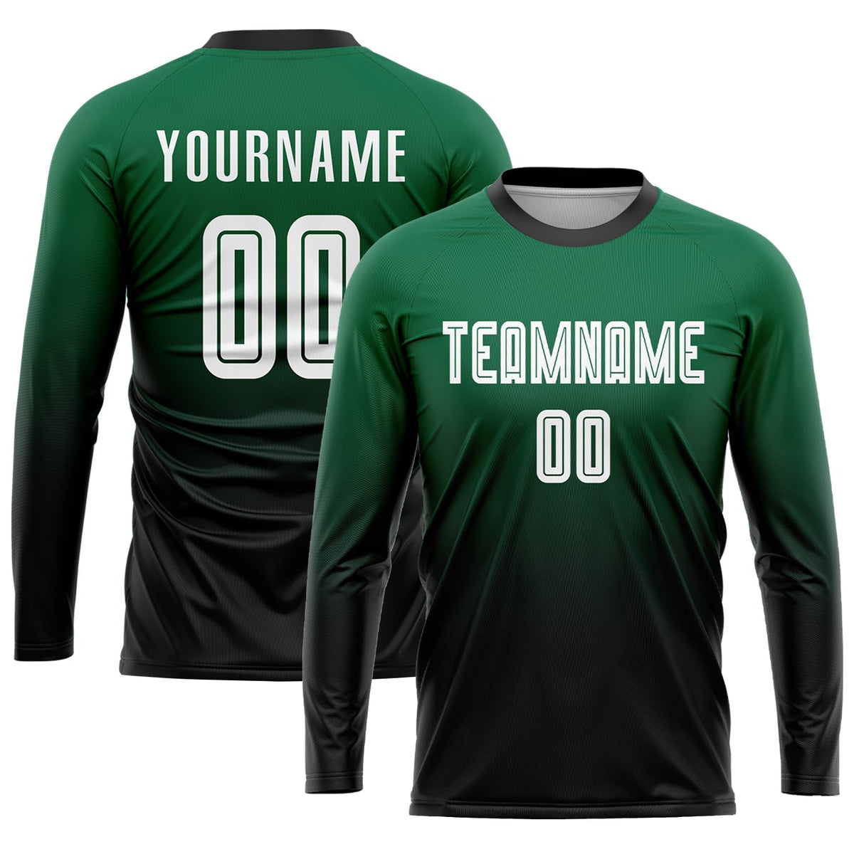 Custom Soccer Jersey - Kelly Green White-Black Sublimation product image 3