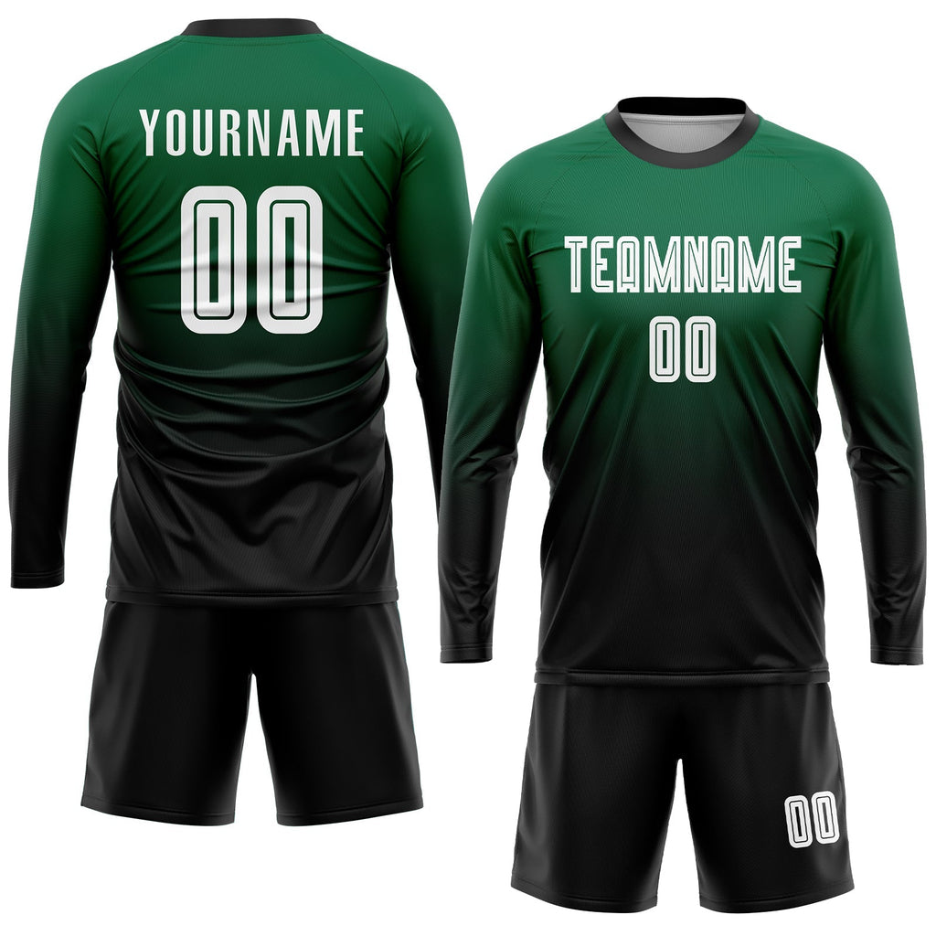 Custom Soccer Jersey - Kelly Green White-Black Sublimation product image 4