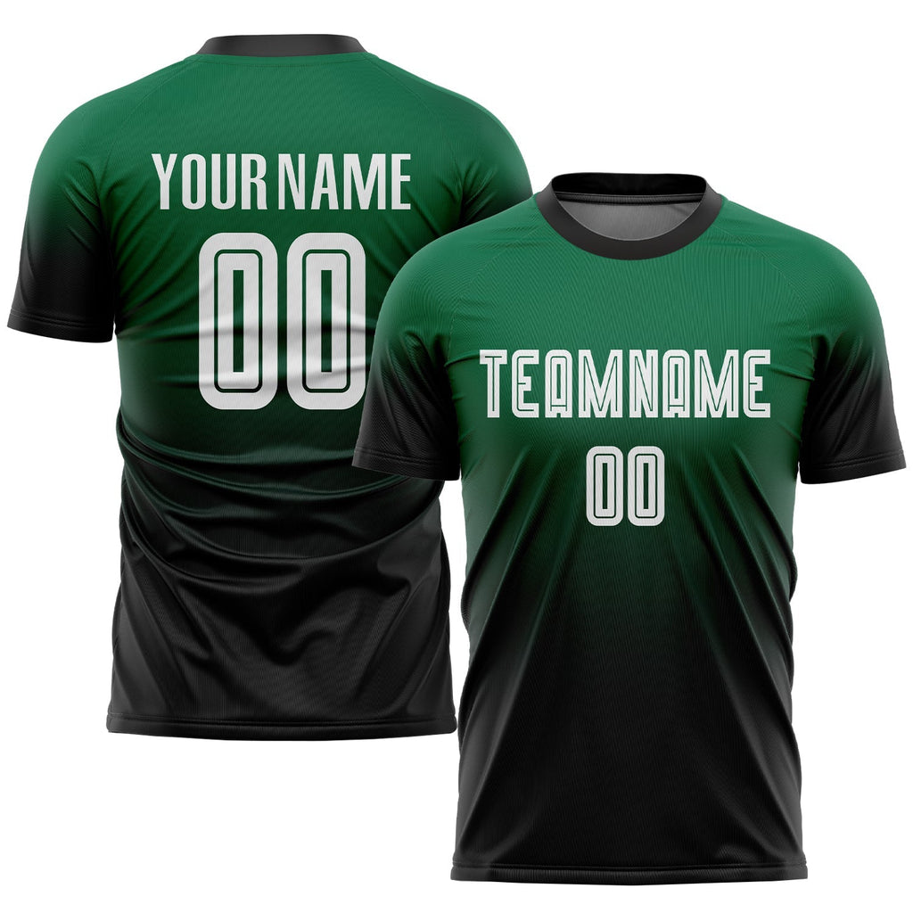 Custom Soccer Jersey - Kelly Green White-Black Sublimation product image 1