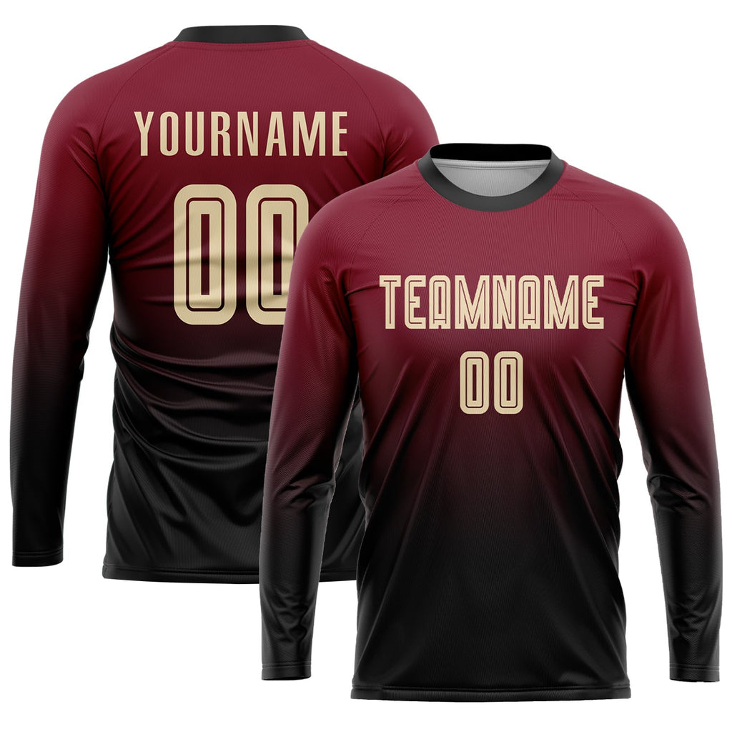 Custom Soccer Jersey - Crimson Cream-Black Sublimation Fade product image 3