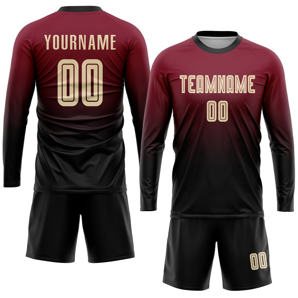 Custom Soccer Jersey - Crimson Cream-Black Sublimation Fade product image 4