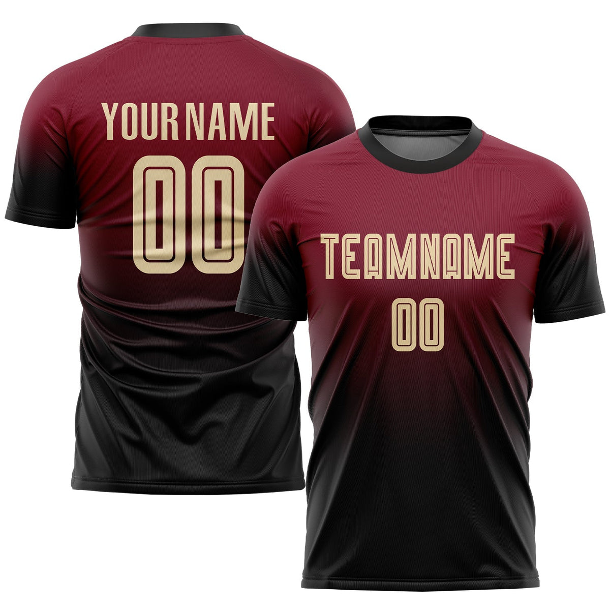 Custom Soccer Jersey - Crimson Cream-Black Sublimation Fade product image 1