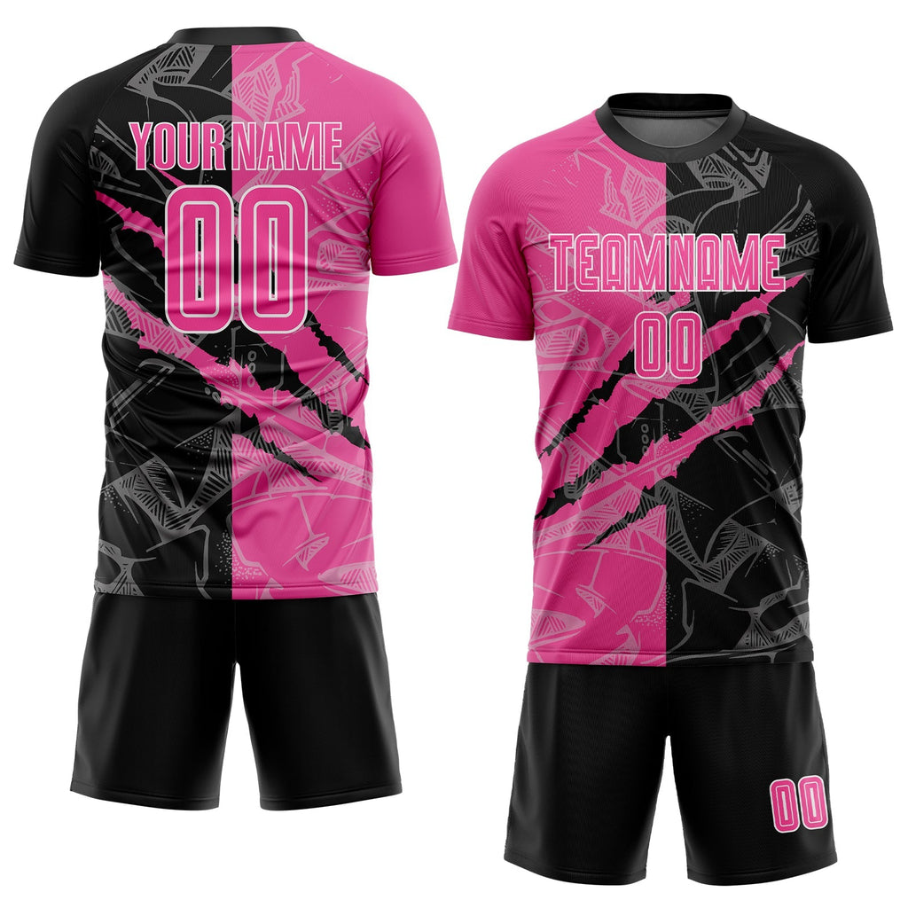 Custom Soccer Jersey - Graffiti Pattern Pink Black-White product image 2