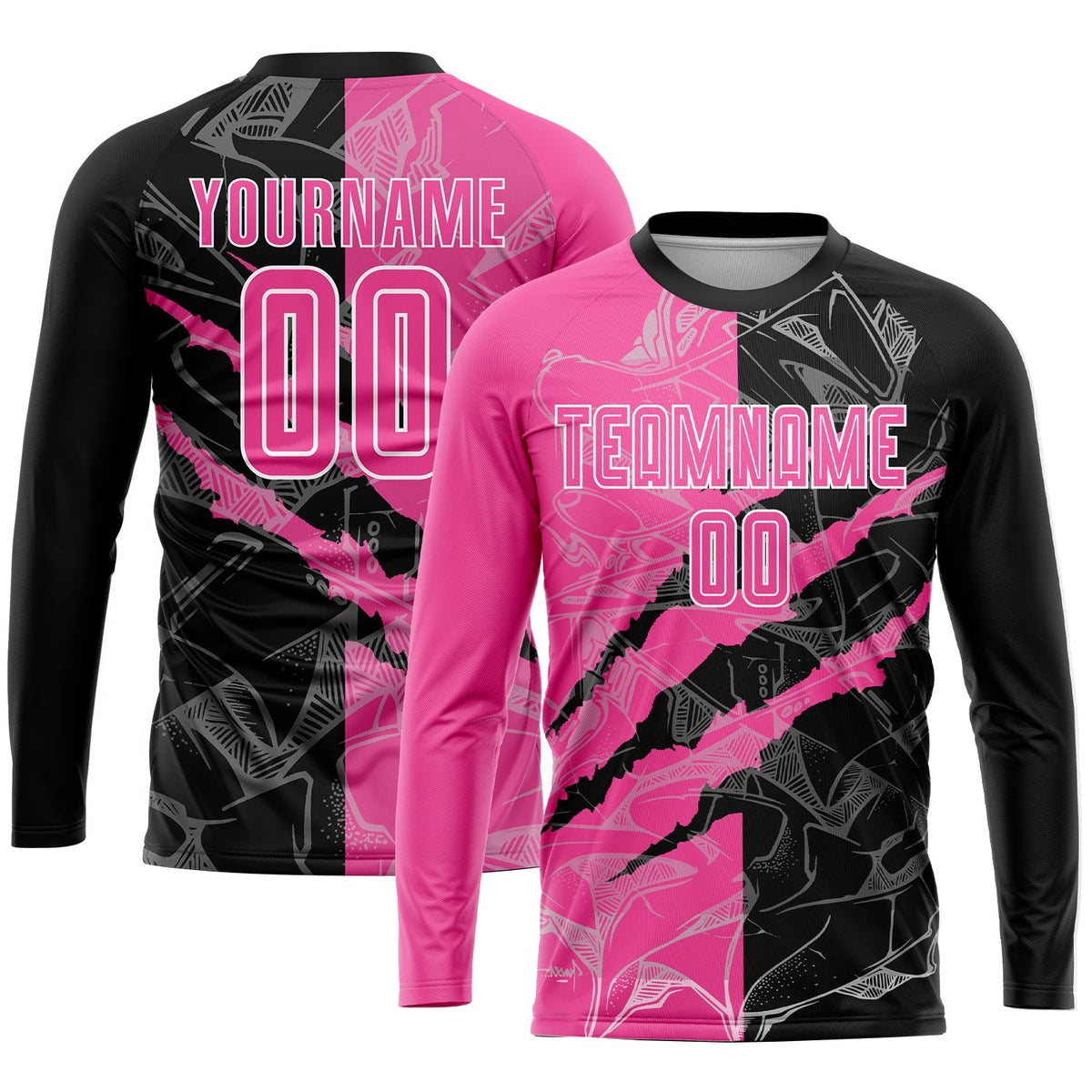 Custom Soccer Jersey - Graffiti Pattern Pink Black-White product image 3