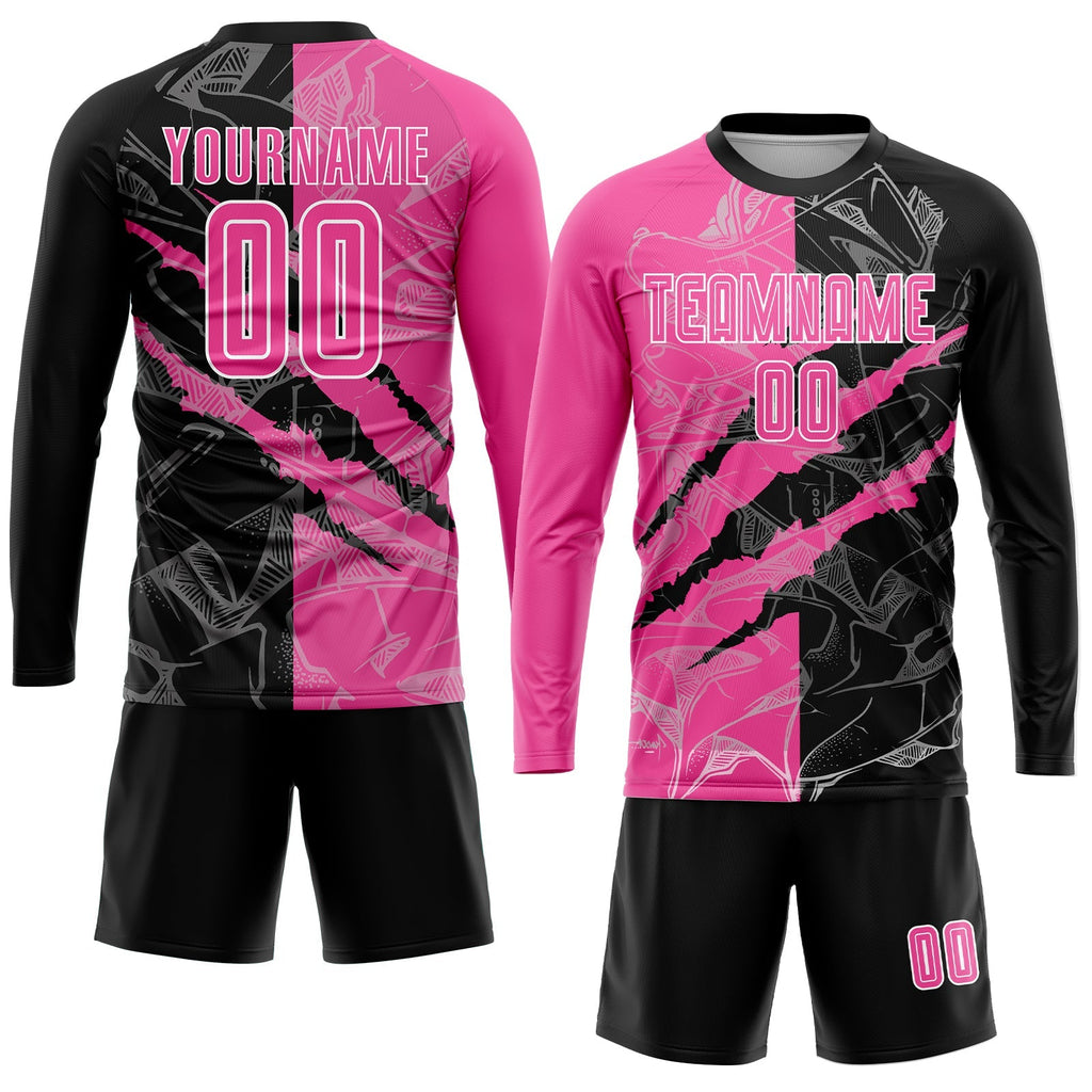 Custom Soccer Jersey - Graffiti Pattern Pink Black-White product image 4
