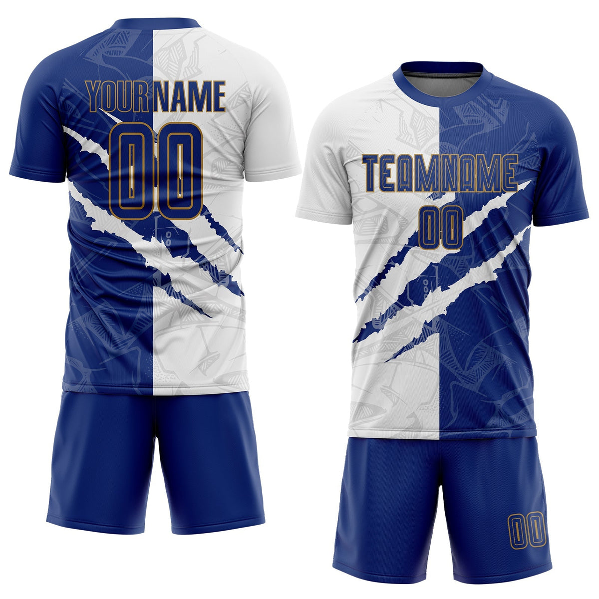 Custom Soccer Jersey - Graffiti Pattern Royal White-Old product image 2