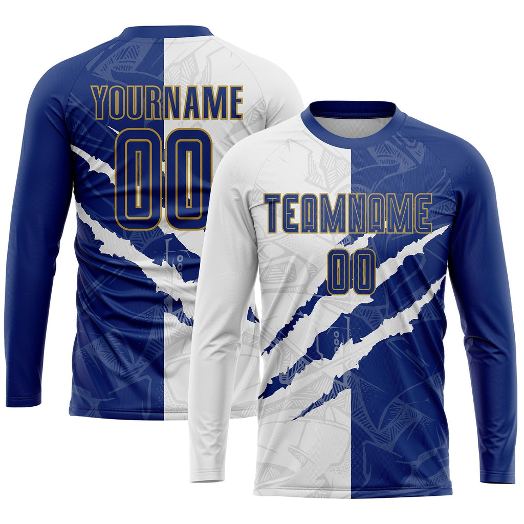 Custom Soccer Jersey - Graffiti Pattern Royal White-Old product image 3