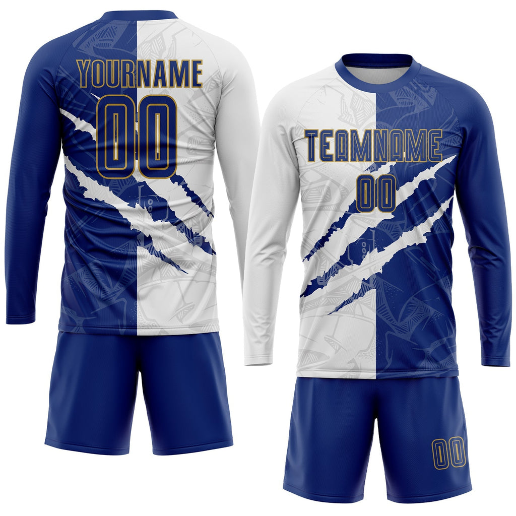Custom Soccer Jersey - Graffiti Pattern Royal White-Old product image 4