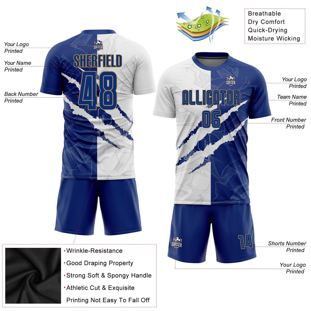 Custom Soccer Jersey - Graffiti Pattern Royal White-Old product image 5