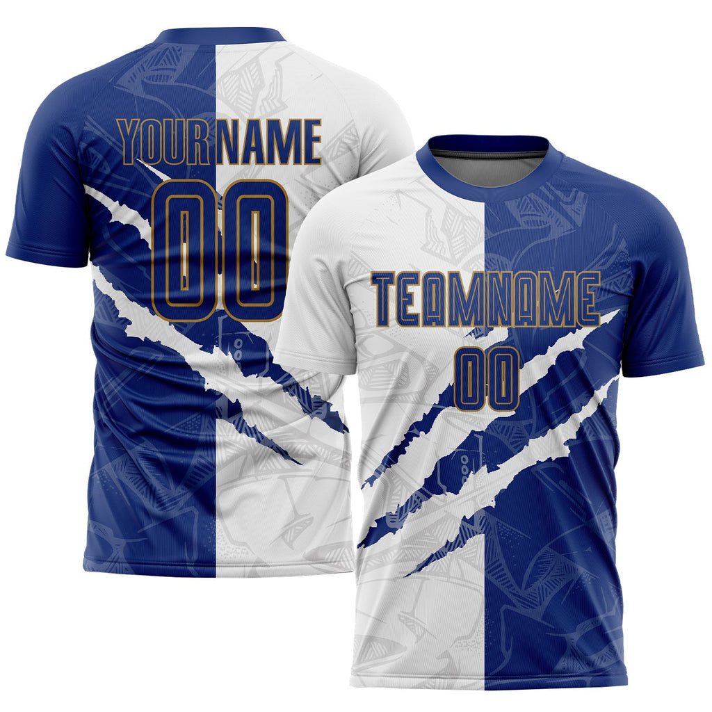 Custom Soccer Jersey - Graffiti Pattern Royal White-Old product image 1