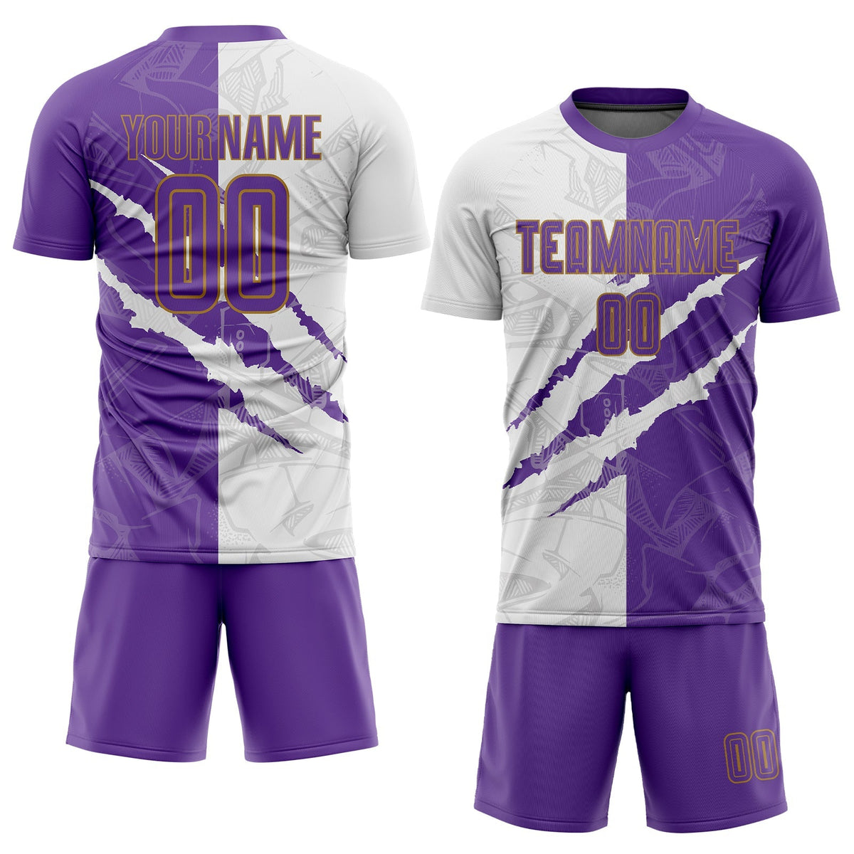 Custom Soccer Jersey - Graffiti Pattern Purple White-Old product image 2