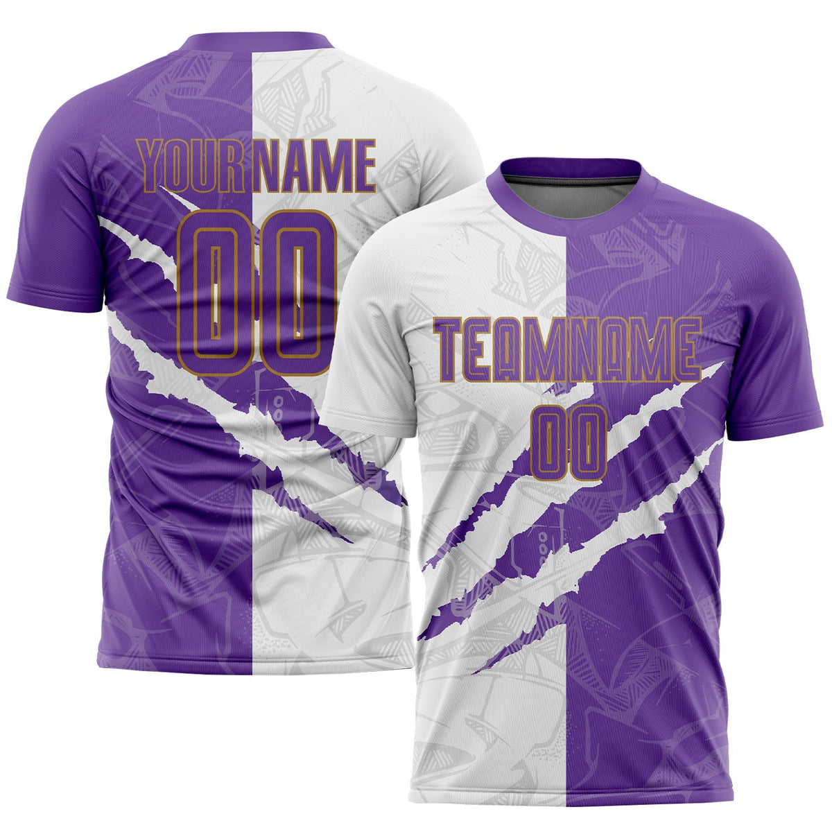 Custom Soccer Jersey - Graffiti Pattern Purple White-Old product image 1