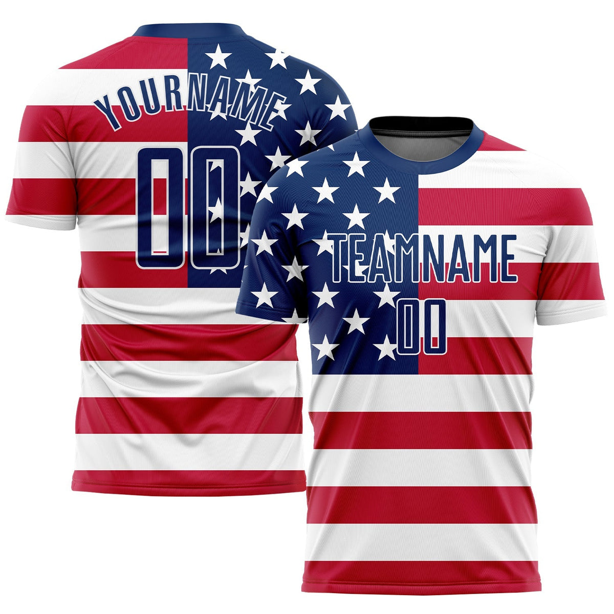 Custom Soccer Jersey - Red Royal-White Sublimation American product image 1