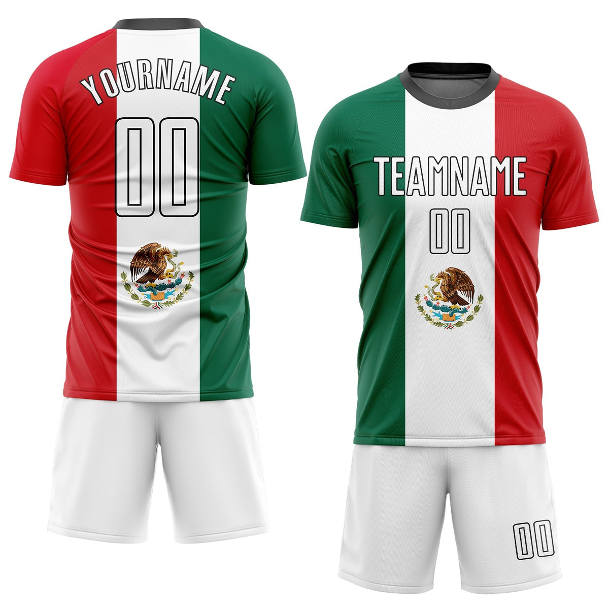 Custom Soccer Jersey - Kelly Green White Red-Black product image 2