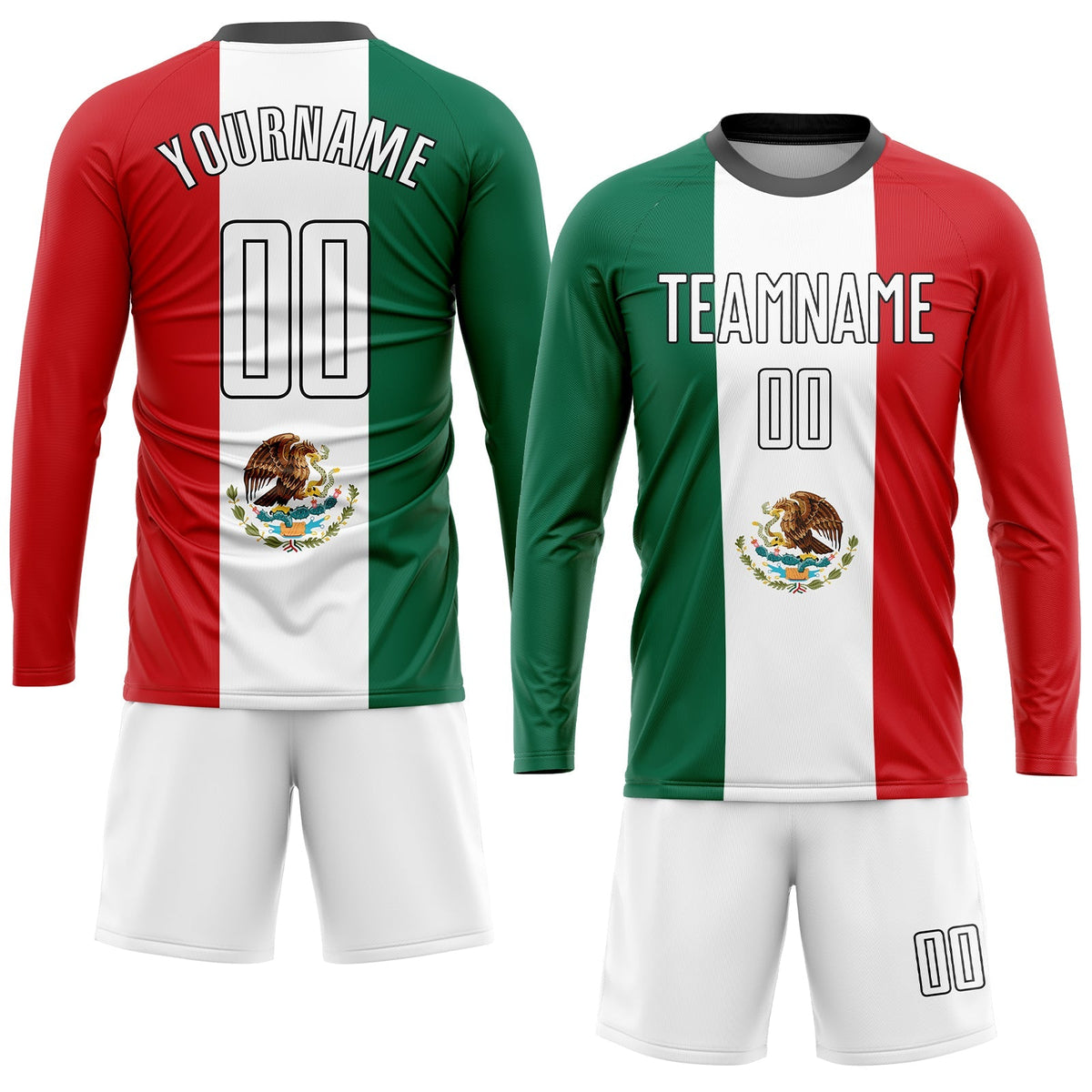 Custom Soccer Jersey - Kelly Green White Red-Black product image 4